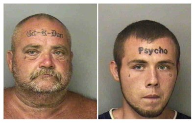 Father and son sport forehead tattoos | Boing Boing
