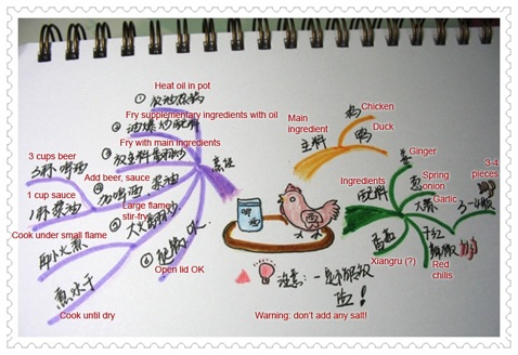 Virtual China spotted this hand-drawn Chinese diagram of how to cook chicken 