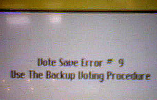 Vote Save Error #9 Use Backup Voting
Procedure
