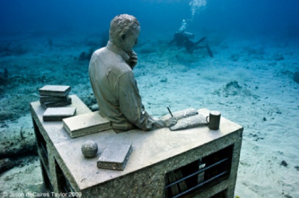 Cancun Underwater Museum. underwater art museum.