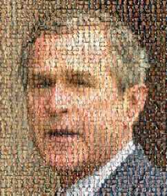 Bush photomosaic of American dead in Iraq 
